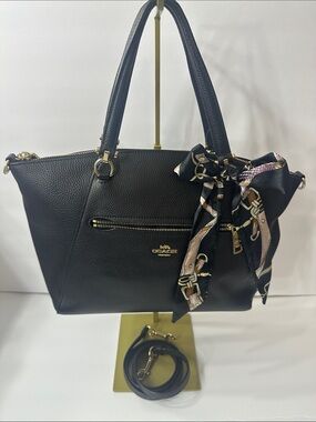 Coach Prairie Satchel in black pebbled leather